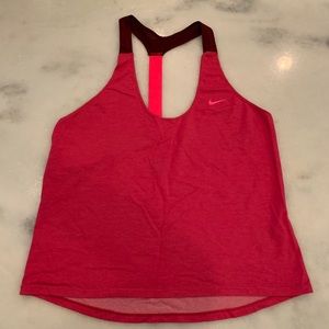 EUC Nike T strap Tank Red and Pink size Medium
